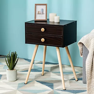 Giantex Bedside Tables Sofa Side End Table Nightstand Storage Cabinet W/ Drawers • $39.90