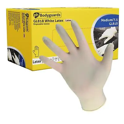 Bodyguards Powdered White Latex Disposable Gloves Box Of 100 • £7.99