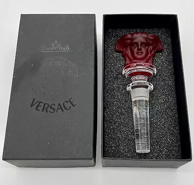 Gianni Versace Crystal Medusa Lumber Red Frosted Bottle Stopper  New In Box • $115