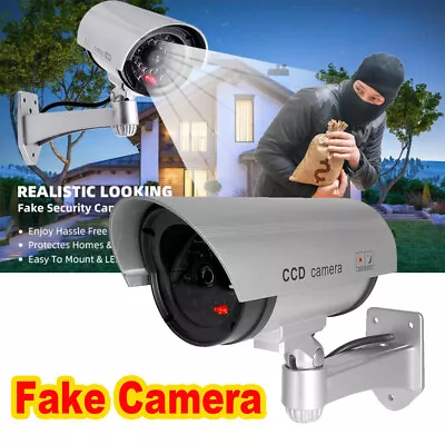 Fake Dummy Camera Security Surveillance CCTV Camera Flashing LED Outdoor Indoor • £7.49
