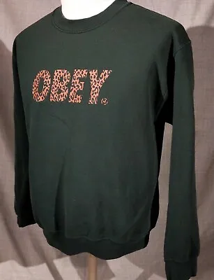 Obey Clothing Obey Giant - Cotton Blend Green Sweatshirt Adult Size M • £18.39