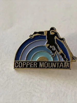 Copper Mountain Colorado Skiing Gold Tone Rainbow Enamel Brooch Pin Travel • $12