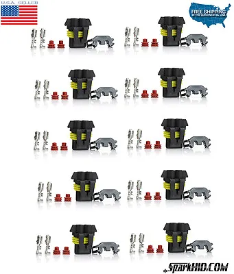 10PC 9006 HB4 HEADLAMP Bulb Connector Male Plugs Adapters HID Xenon Halogen LEDs • $14.99