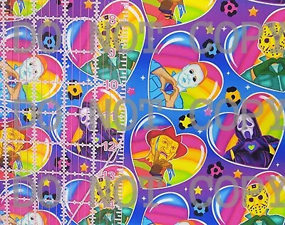 Custom 100% Cotton Woven Fabric Horror Movie Bad Guys Lisa Frank 1/4 Yard 9x56 • $6.04