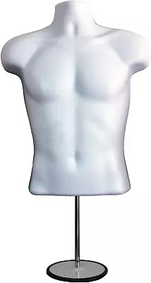 Male Mannequin Torso With Stand Dress Form Tshirt Display Countertop Hollow Bac • $100.99