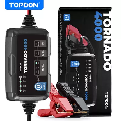 TOPDON T4000 Car Truck Battery Charger 12Volt Maintainer 4A/1A Trickle Charger • $79.99