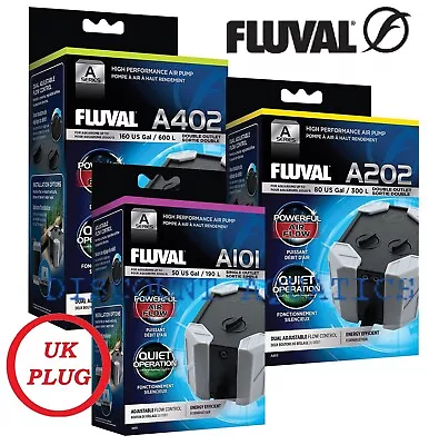 £6.75 • Buy Fluval A Series High Performance Air Pump Aquarium Fish Tank Quiet Powerfull