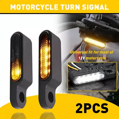 Mini Motorcycle Chrome LED Turn Signals Blinker Lights Amber For Motorcycle • $16.29
