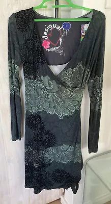 DESIGUAL Wrap Style Dress New With Tags $111.43 Aud Black And Green • $20