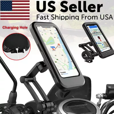 Motorcycle Bike Handlebar Phone Mount Holder Waterproof Case For IPhone Samsung • $10.35