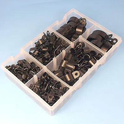 £13.99 • Buy High Quality Assorted Box Of Black Nylon Plastic P Clips - 200 Pieces