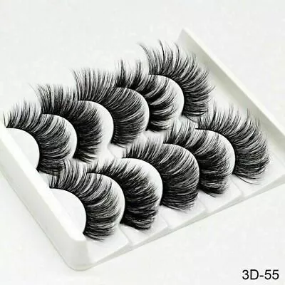 5 Pair 3D Mink False Eyelashes Wispy Cross Long Thick Soft Fake Eye Lashes UK • £3.99