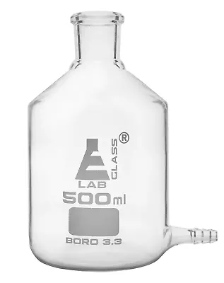 Aspirator Bottle 500Ml - With Outlet For Tubing - Borosilicate Glass -  Labs • $55.37