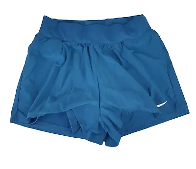 Nike  Women's Tennis Shorts Blue Size M Dri-Fit Polyester/Spandex Logo VGC • $25