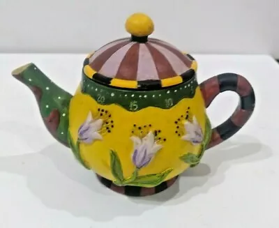 Vintage Milson & Louis Hand Painted Ceramic Timer Tea Pot Floral Design Kettle • $4.99