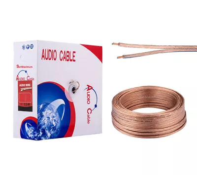 Speaker Wire 12/2 14/2 16/2 AWG Clear Audio Cable Transparent For Car Home Lot • $11.95