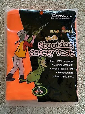 $8.46 • Buy NEW Breaux Youth Quiet & Washable Hunting & Shooting Safety Vest BLAZE ORANGE