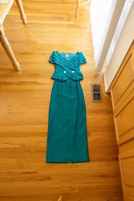 Women's Teal Size 4 Vintage Watters & Watters Bridesmaid/Prom Dress • $300