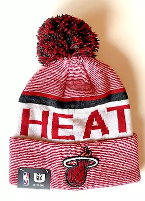 Miami Heat NBA Knit Cuffed Beanie Stocking Hat With Pom / NWT • $17.95