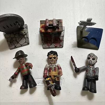 2002 Mez-Itz Cinema Of Fear Jason Freddy Mezco Leatherface Mini Figure • $60