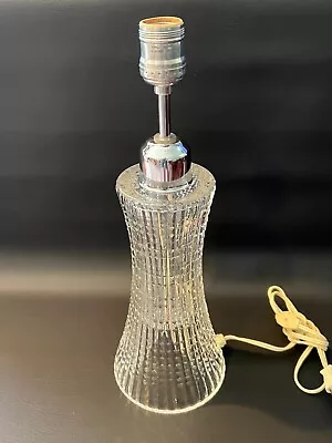 Waterford Lismore Diamond Cut Crystal Table Lamp 15  Tall 5 1/4  Dia (Bottom) • $499.99