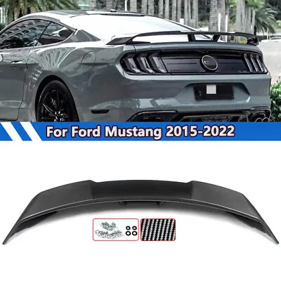 Carbon Look Rear Trunk Spoiler Wing For 15-22 Ford Mustang S550 Coupe GT Style • $139.89