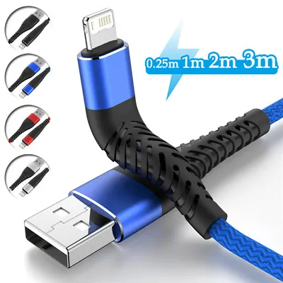$8.16 • Buy Heavy Duty USB Charger Cable Fast Charge Cord For IPhone 11 12 13 14 XR 8 7 IPad