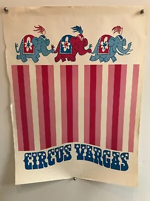 $14.77 • Buy Vintage Circus Vargas Poster 21'x28  Colorful Elephant Logo