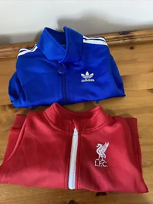 £11 • Buy Adidas 9-12 Mths Blue Tracksuit Top  & Liverpool FC Red Top Age  6-9 Months