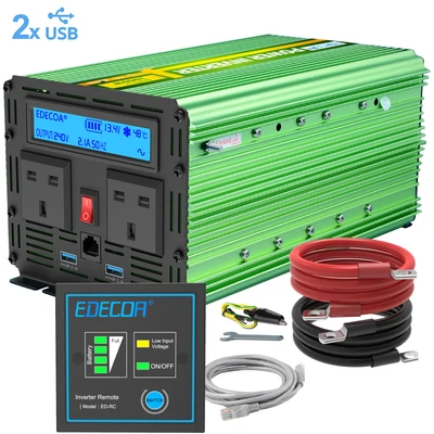 £148.95 • Buy EDECOA 2000W Power Inverter 12V To 240V Modified Sine Wave Inverter LCD USB V3.0