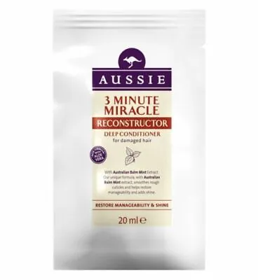 Aussie Hair Intensive Treatment 3 Minute Miracle Reconstructor Sachets 24 X 20ml • £4