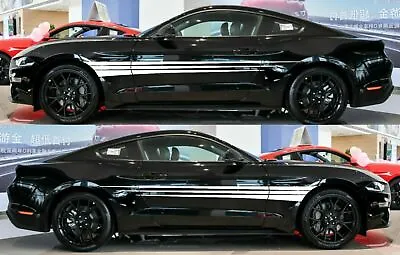 For Ford Mustang GT 1991- 2019 Racing Graphic Decal Vinyl Side Rocker Stripes  • $29.81