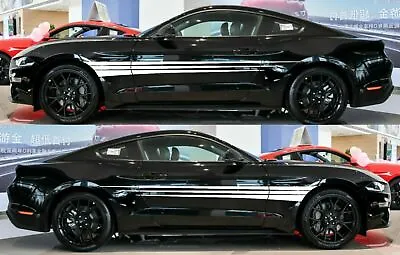 Graphic Decal Vinyl Side Rocker Stripes For Ford Mustang GT 1991- 2019 Racing • $30.14