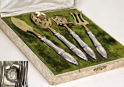 £145.64 • Buy Set Serving Fork Serving Spoon Cake Server France Silver Um 1900 P664