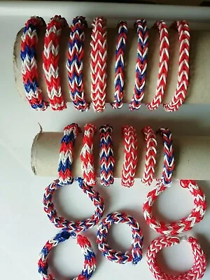 £1.35 • Buy Hand Made Union Jack Bracelets Loom Bands Bracelets Red White & Blue All Sizes