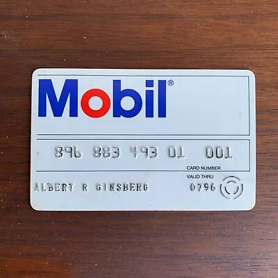 Vintage C.1990s MOBIL Credit Card White Gasoline - Petroliana • $9.95