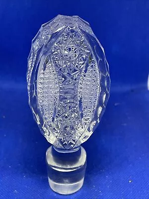 Vintage OVAL PRESSED Glass Crystal Decanter STOPPER ONLY 5 INCHES TALL SEE PICS • $8