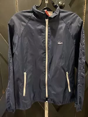 Lacoste Alligator Windbreaker Jacket Nylon Blue Zip Up Size M EUC • $29.99