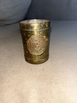 Vintage Copper & Brass Aztec/Mayan Calender  4 1/2 Inch Mug • $10