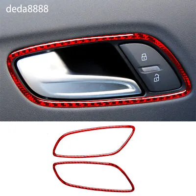 Red Carbon Fiber For Audi TT 8n 8J MK123 2008-14 Interior Door Handle Ring Cover • $25.22