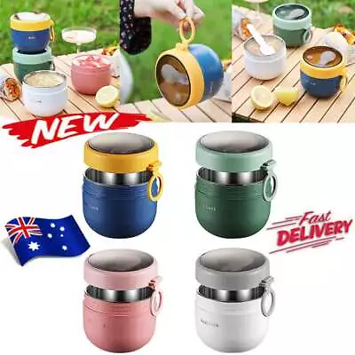$15.78 • Buy Stainless Steel Lunch Box Thermos Food Flask Insulated Soup Jar Container Kids