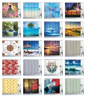 $16.99 • Buy Printed Polyester Shower Curtain For Bathroom 70 Inches Long