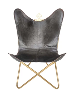 $268.86 • Buy Handmade Leather Relaxing Office Chair – Genuine Leather Butterfly Chair PL2-55