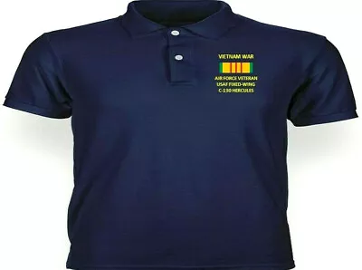 Vietnam C-130 Hercules Fixed-wing Usaf*embroidered Polo Shirt/sweat/jacket. • $48.95