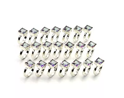 $145.99 • Buy WHOLESALE 21PC 925 SOLID STERLING SILVER CUT MYSTIC TOPAZ RING LOT   1 B697