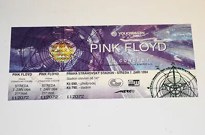 Pink Floyd - Prague Czech Republic 1994 - Rare Complete Unused Concert Ticket • $80