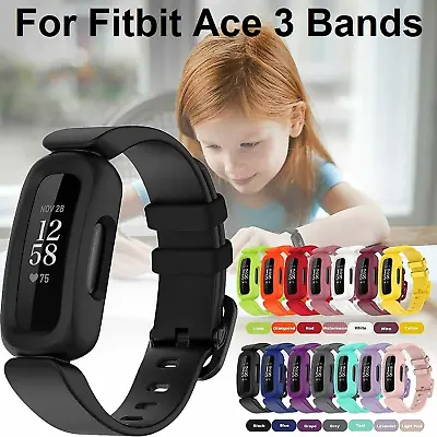 Fitbit Ace 3 Bands Kids Anti-Lost Silicon Replacement Wristband Watch Band Strap • $13.49