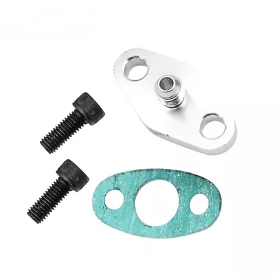 Alloy Turbo Oil Feed Line Flange Gasket 4AN Fitting Adapter For T3 T4 T04E GT42 • $7.99