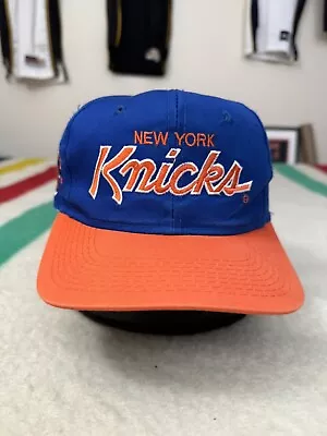 Vintage New York Knicks Script Sport Specialties 2 Tone SnapBack Hat Double Line • $147.77