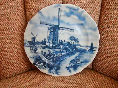 Delft Blauw Ter Steege Hand Painted Plate Holland Windmill Cows Sailboat 7.5  • $12.50